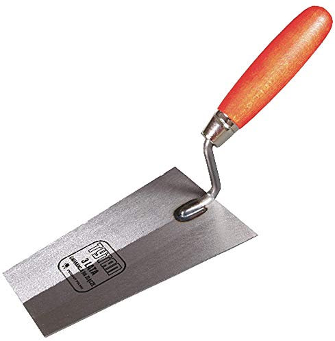 Toolty Grinded Carbon Steel Bucket Trowel - 160mm - Wooden Handle - for Brickwork and Plastering - Masonry - DIY - TLTY-0820