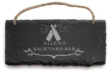 howson london Personalised Garden Bar Sign Slate Sign Outside Man Cave Accessories Home Bar Sign Bar Decorations Bar Gift Pub Sign House Plaque Garden Gift Idea (Bottle)
