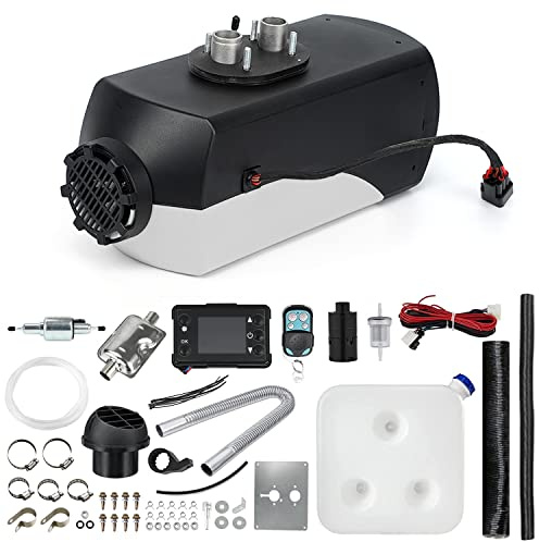 Triclicks Riscaldatore Diesel ad Aria 12 V 5 KW riscaldatore di parcheggio Diesel con silenziatore Interruttore LCD Telecomando 10 L Serbatoio per Camion, Barca, rimorchi Auto, Camper (Stile 10)