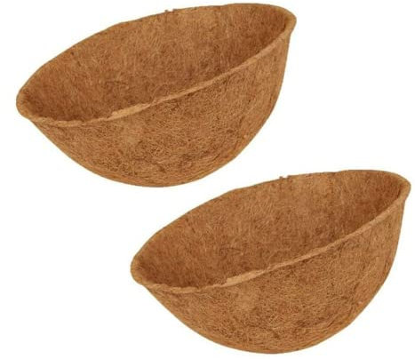 AOLI Lot de 2 pots de fleurs en noix de coco à suspendre pour pot de fleurs - Décoration de jardin (35 x 35 x 17 cm)