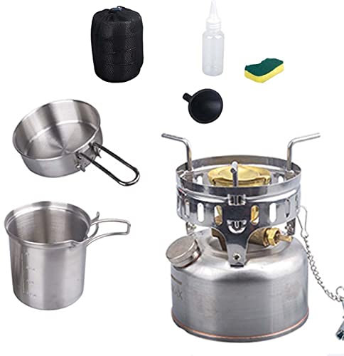 YSYW Réchaud de Camping, brûleur à Essence de Camping Mini réchaud de Camping réchaud à Essence Portable avec Sac de Rangement pour Camping Pique-Nique randonnée,G41