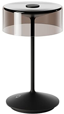 SIGOR Numotion - Dimmbare LED Akku-Tischleuchte Indoor & Outdoor, IP54 spritzwassergeschützt, Höhe 26,5 cm, aufladbar mit Easy Connect, 12 h Leuchtdauer, nachtschwarz