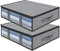 AiQInu Cajas Almacenaje Ropa, 2 Set Plegables Bajo Cama Bolsas con Ventana Transparente, Cama Organizador Armario para Ropa Mantas Edredones 60 x 45 x 15cm