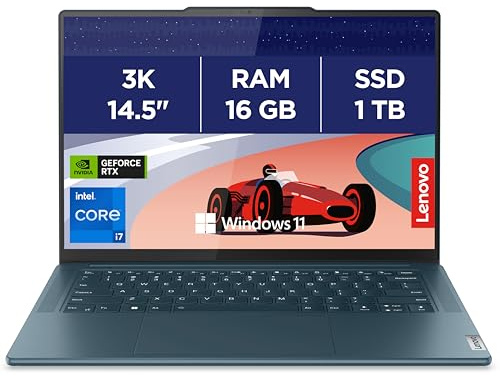 Lenovo Yoga Pro 9 14IRP8 - Ordinateur Portable 14.5'' 3K (Intel Core i7-13705H, RAM 16Go, SSD 1To, NVIDIA GeForce RTX 4060 8Go, Windows 11 Home) Clavier rétroéclairé AZERTY Français - Bleu