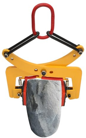 Pinza per bordi, fino a 280 kg, 6 – 24 cm, pinza per mattoni, pinza per marciapiede, pinza con anelli finali per il sollevamento e il trasporto di legno, legname e pietra