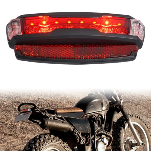 evermotor 6-58V LED Rücklicht Motorrad E-geprüft, Bremslicht mit Reflektor | für 50/80mm Hinten Gepäckträger, 1000mm Kabel, IP67 Wasserdicht, K-mark, StVZO Zugelassen für Motorräder, E-Bike Fahrrad