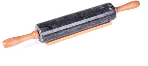 GraSky 17,7-Zoll-Nudelholz aus schwarzem Marmor mit Ständer – perfekt zum Backen, für Teig, Fondant und mehr