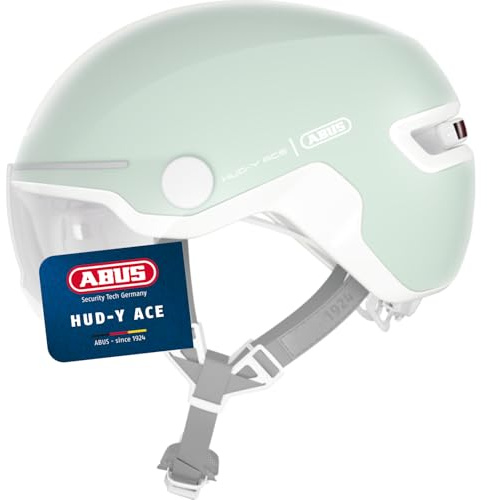 ABUS Casque de Ville HUD-Y ACE - Casque de vélo stylé avec visière et feu arrière LED magnétique et Rechargeable - pour Hommes et Femmes
