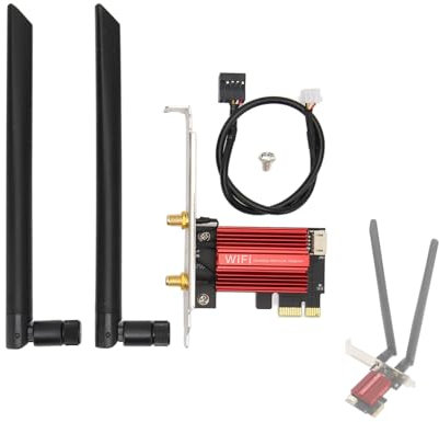 PCIe Network Card,7265AC Pro 1200Mbps 2.4GHz 300Mbps 5GHz 867Mbps Dual Band PCI Express Network Card with Two Antennas and BT4.2,WiFi Adapter Card for 7 8 10 11 System