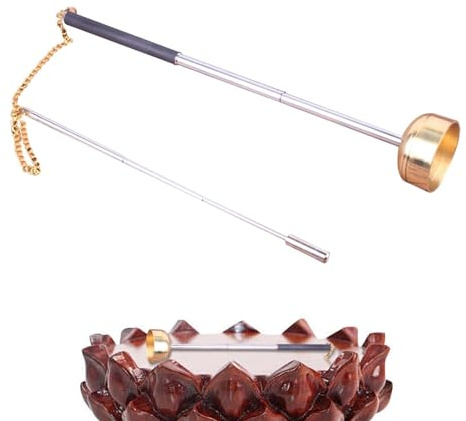 demaxiyad Teleskop-Glockenspiel, buddhistisches Glockenspiel - Elegantes Fingersymbol, Schlaginstrumente, Yoga-Zubehör,Einziehbare buddhistische Musikinstrumente, dekoratives einfaches