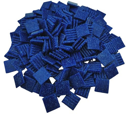 500 g kvarts mosaikplattor, 2 cm flerfärgade mosaikdelar stenar för gör-det-själv mosaiktillverkning hantverk hobby konst hem väggdekoration (marinblå)