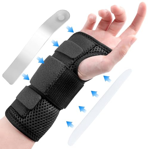 UZSUZZ Attelle Poignet, Bandage Poignet Réglable, Orthese Poignet, Attelle Canal Carpien pour Tendinite, Arthrite et Entorses, Maintien Poignet Idéal pour le Sommeil- Gauche Poignet