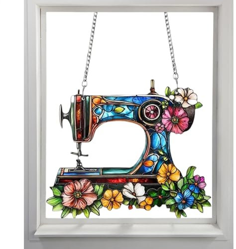 Nähen von Weihnachtsornamenten,Acryl-Nähornamente | Kleine 2D-Nähmaschinenornamente,Wandanhänger, Weihnachtsbaumschmuck, Heimdekoration, Autoschmuck für Nähliebhaber