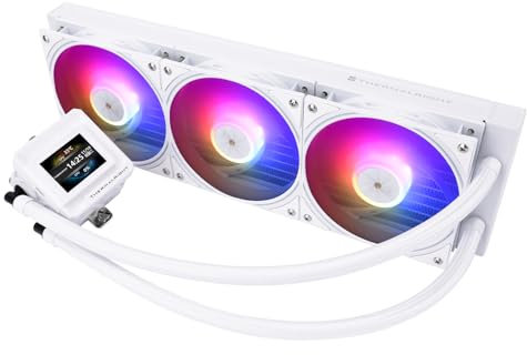 Thermalright FW 360 SE ARGB White-AIO CPU Liquid Cooler,IPS LCD Screen with 320 * 240 Resolution,for AM4/AM5,Intel LGA1700/1851,2-inch Magnet-Absorbent LCD Screen for Images-White,PC CPU Water Cooler