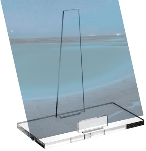 FASSME Acrylic Book Stands for Display,Transparent Acrylic Postcard Display Stand - Records Rack Holder, Picture Albums Collection Shelf for Postcards, Photos, Books, Albums