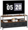 HOMCOM TV Stand Cabinet up to 55-inch, TV Unit with 3 Foldable Linen Drawers, Open Shelf for Living Room, Bedroom, Entertainment Room, Rustic Brown