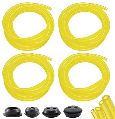 KASURE 4 Pcs Tuyaux D'Essence 1.2M,4 Tailles Durite Essence,Avec Bouchon En Caoutchouc,Coupe-bordures Adapté Aux Scies électriques,Durite Essence Debroussailleuse
