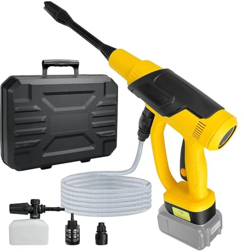 Batteridriven högtryckstvätt för DeWalt 20 V batteri, 380 W borstlös motor, 0–180° munstycke, 653PSI bärbar högtryckstvätt för bilbearbetning, terrass, staketrengöring (utan batteri)