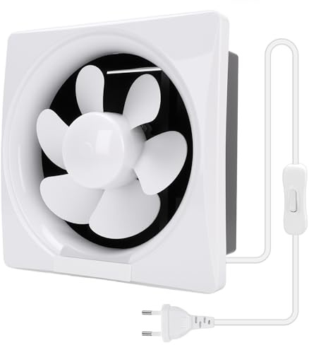 MEKOTRIN Leistungsstarker Wandventilator, leiser Betrieb, langlebige Konstruktion. Einfache Installation fuer Kueche, Badezimmer, Werkstatt, Lager und mehr (10 Inch)
