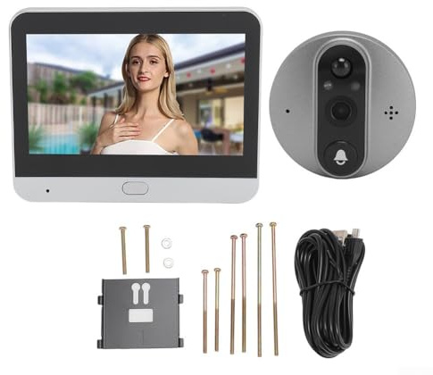 Telecamera spioncino, WiFi a 2 vie 1080P HD Peep Hole telecamere con sensori di movimento PIR e obiettivo grandangolare, supporto multilingue telecamera di sicurezza campanello wireless