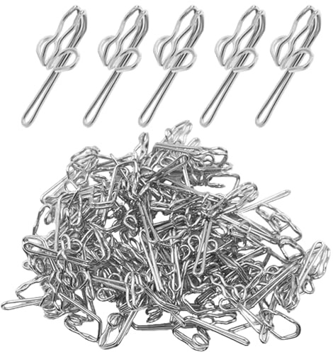 100PCS Metal Curtain Hooks, Rust Resistant Metal Curtain Header Tape Drapery Hooks Silver Pencil Pleat Hooks Durable Curtain Hooks Set for Home Decor