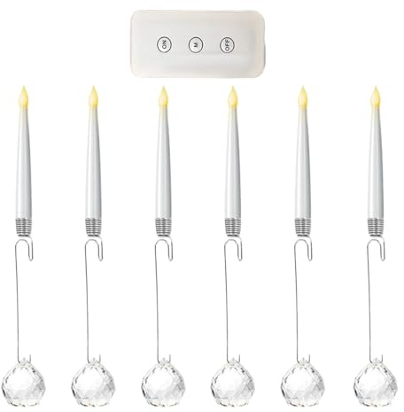 Bougies pour sapin de Noël – Bougies LED à piles scintillantes – Décorations de Noël pour les vacances, l'intérieur et l'extérieur, la maison, la cheminée, la fenêtre, l'étagère, le jardin