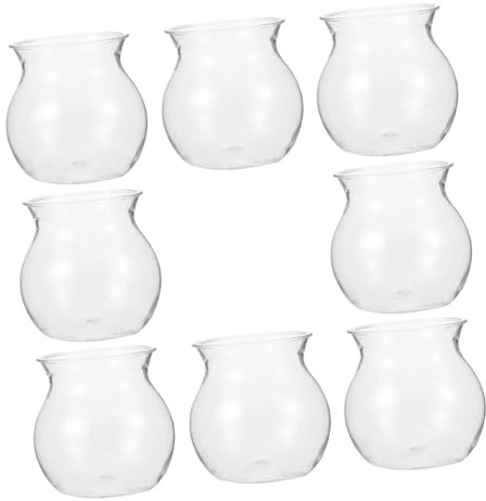 SUPVOX Lot de 8 Aquariums Transparents pour Plantes Succulentes et Betta, Jardinières Hydroponiques Compactes pour Intérieur Bureau, Vases Transparents en Jacinthe d'eau, Décoration
