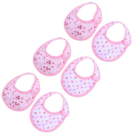 WEKAMOS Lot de 3 Set de Bavoirs pour Poupée 457 CM 6 Pièces en Tissu Lavable Ruban Réglable Accessoires de Poupée pour Jeu d 39 Habillage et Soin Serviette à Salive