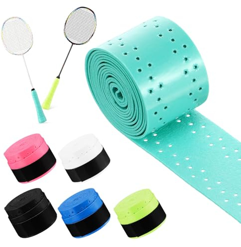 Veemoon Ruban Adhésif Antidérapant pour Poignée de Raquette de Tennis, Pickleball et Badminton, 6 Rouleaux de Grip Confortable, Absorption des Chocs, Taille Ajustable, Couleur Variée,