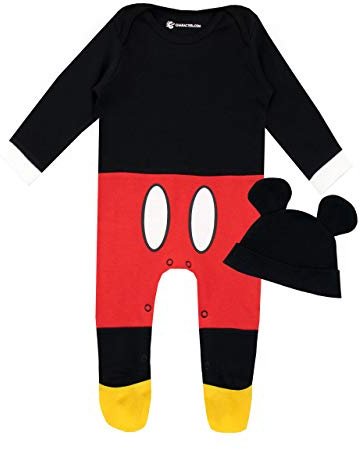 Disney Set di Tutina da Notte e Cappello per Bambino Mickey Mouse Rosso 12-18 Mesi