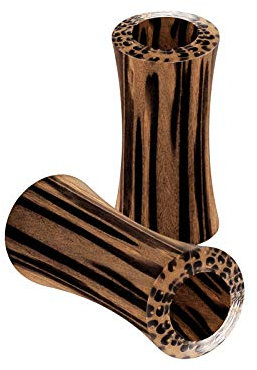 KJM FASHION 2 Stk Holz 5mm 4g Double Flared Kokosnuss Tunnel Plug Ohrringe Stecker Gauges Flesh Eyelet Piercing Schmuck 5503