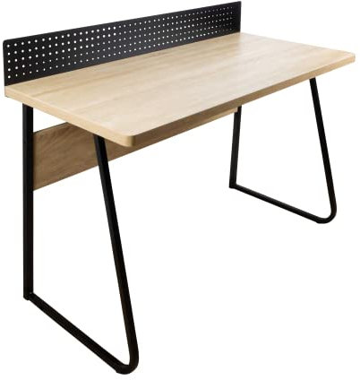 Schreibtisch Industrial Stabiler Computer Tisch mit Notiztafel in Eiche Holz Optik und Füße aus Metall Schwarz modern und funktional - 120x55cm