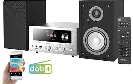 auvisio HiFi Anlage: Micro-Stereoanlage mit Webradio, DAB+, FM, CD, Bluetooth, USB, 100 W (Kompaktanlage, Stereoanlage, DAB+ & Internetradio, Smartphone Tuner)