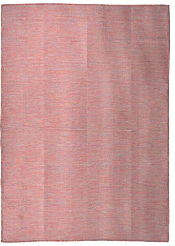 vidaXL Utomhusmatta plattvävd 140x200 cm röd, utematta, terrassmatta, balkongmatta, utemattor, terrassmattor, balkongmattor, matta uterum