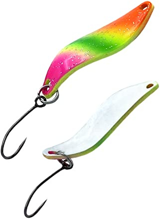 Sinderella Forellen Spoon - 5 g - Trout Fishing Spoon - UL-Angeln (pink, grün, orange - Weiss)