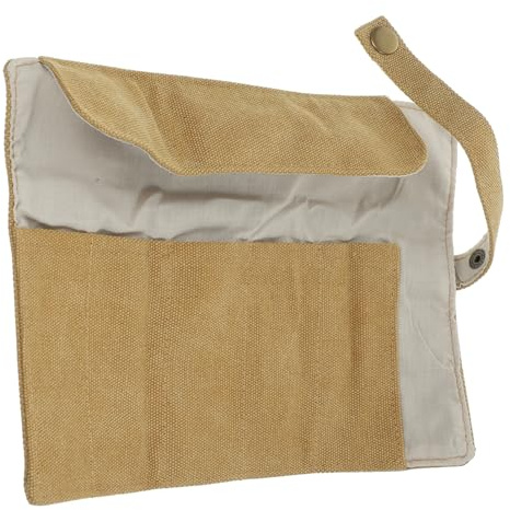Mikikit Astuccio per Orologi da Viaggio in Tela, 5 Scomparti, Kaki | Leggero e Lavabile, Si Arrotola per Riporre, Include Piccoli Accessori, Stile Semplice per Viaggi