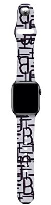 Ted Baker Black & Light Grey Logo Silicone Strap for Apple Watch® (Model: BKS38S214B0), Black/Gray