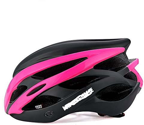 BANGHA Fahrradhelm,Helm Fahrrad Licht Fahrradhelm Rennrad Frauen Männer MTB Fahrradhelm Breathabe Helm Casco Bicicleta Hombre Casque Velo (Color : Pink L)