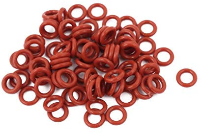WEKIVA O-Ring aus Gummi, Dichtungsringe aus Gummi, 100 Stück 1,5 mm dick, Mini-O-Ring, hitzebeständig, Gummidichtungsring 7 mm OD Rot