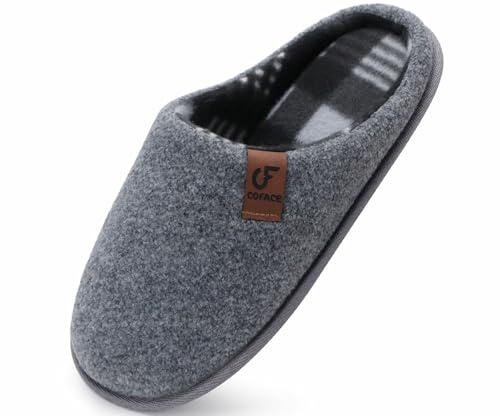 COFACE Zapatillas de Estar en Casa Hombre Invierno Calientes Pantuflas | Confort Espuma de Memoria Zapatos con Antideslizante Suela Talla 40-49
