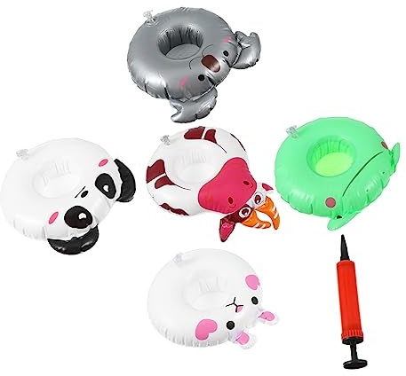 HEMOTON 2 Juegos Posavasos Hinchable Concha Portavasos Flotantes Portavasos De Dibujos Animados Posavasos De Mesa para Bebidas Flotadores De Piscina Inflable Animal De Polivinilo
