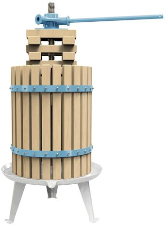 SQUEEZE master Fruit Apple Sidro Wine Classic Press-Blue-4.75 Gallon/18L Cestino in legno massello-Vintage tradizionale spremiagrumi asta asta manico per succhi, vino, sidro, 1 sacchetto filtro