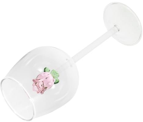 Alipis Calice Rosa Elegante Calice Bicchieri Da Cocktail Cristallo Bicchieri Per Bevande Tazze Riutilizzabili Borgogna Tazze Di Bicchiere Vino Palloncino Ragazza