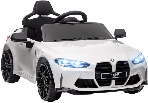AIYAPLAY Kinder Elektroauto 12V 2,4 GHz Fernbedienung Hupe LED Weiß
