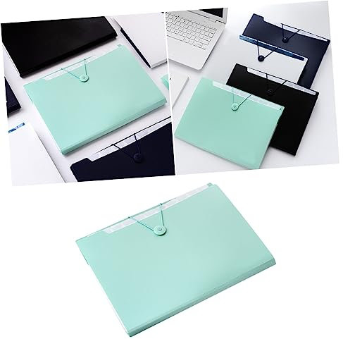 DIYEAH Erweiterbarer Aktenordner Mit 5 Fächern Druckknopfverschluss Dokumentenhalter Im A4-format Kunststoff-schnalle Zufällige Farbe