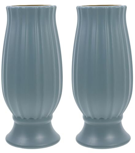 PRETYZOOM 2 Jarrones Conmemorativos para Flores para Cementerio Decoración Metálica