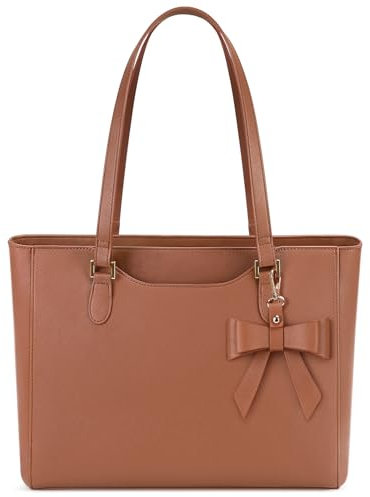 KTMOUW Handtasche Damen Groß Shopper Tasche Damen Wasserdichte Leder Tote Bag Arbeitstasche Schultertaschen Umhängetasche Henkeltasche für Business Büro Schule Dunkelbraun