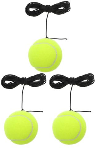 Happyyami Tennis Trainingsball Mit Schnur 3 Stück-Pack Chemiefaser Rückprall Trainingsgerät Für Einzelspieler Und Gruppentraining Anfänger Geeignet Flexible Tennisübungen Drinnen Und Draußen