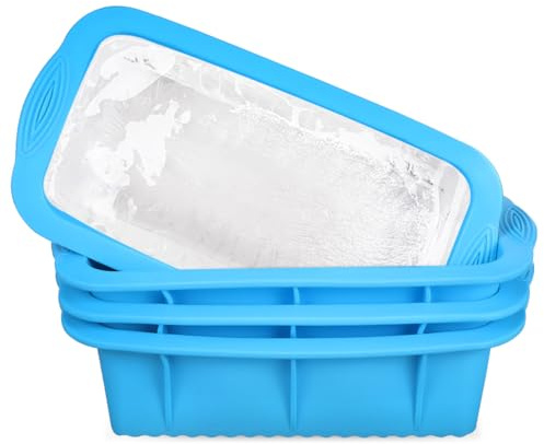 UKCOCO Silicone Cake Mold Large Rectangular Loaf Pan 10.04X5.12X2.76In Non-Stick Baking Tray for Bread Cakes Flexible Reusable Ice Cube Freezer Mold