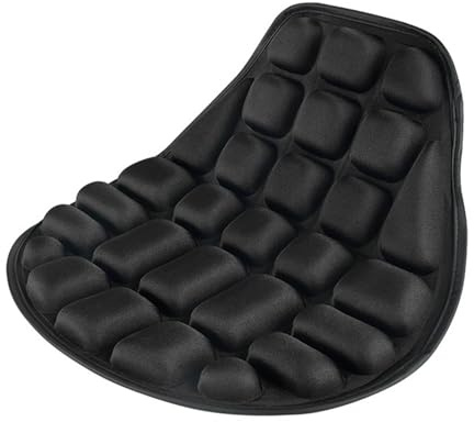Cojín de asiento de motocicleta, cojín inflable para asiento de motocicleta, alivio de presión, transpirable, amortiguador de golpes, antideslizante, para viajes largos